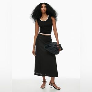 NWOT Wilfred Crawford Linen Skirt Black 4